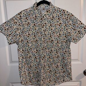 Men's Leaf Print Short Sleeve Shirt